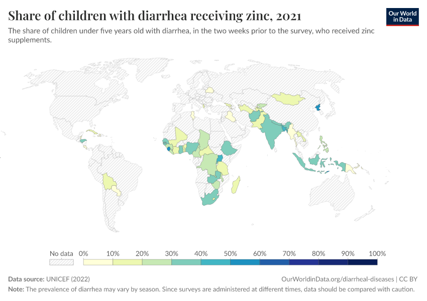 A thumbnail of the "Share of children with diarrhea receiving zinc" chart